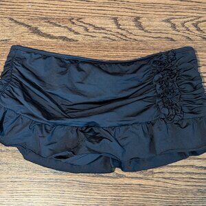 Kenneth Cole Black Ruched Swimsuit Skirt Bottoms [M]